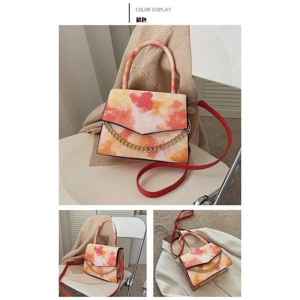 Trendy Peach Tie Dye Multi Color Fancy Shoulder Bag Satchel